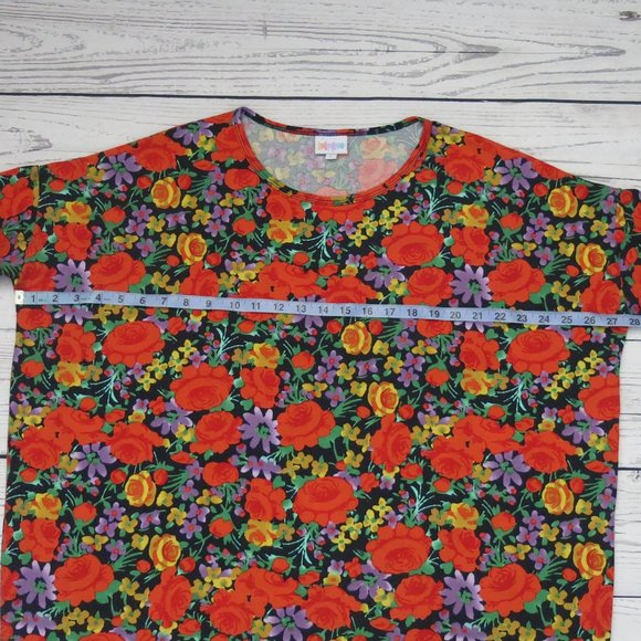 LuLaRoe Floral Print Hi Lo Top Blouse - Size Large - Picture 6 of 8